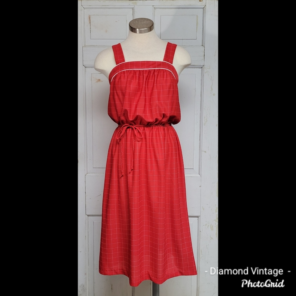 Vintage 60s Promises Promises red check dress